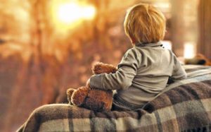 baby and teddy bear